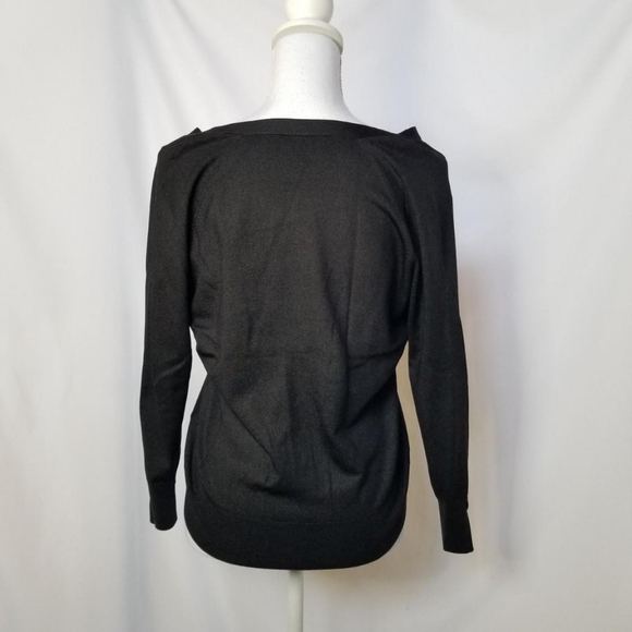 Banana Republic Silk Blend V-neck Black Cardigan with Pockets size Large - Picture 4 of 9